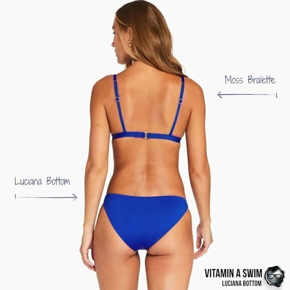 VITAMIN A SWIM LUCIANA BIKINI BOTTOM SAPPHIRE BLUE PLUS SIZE FULL COVERAGE NEW - Picture 16 of 16